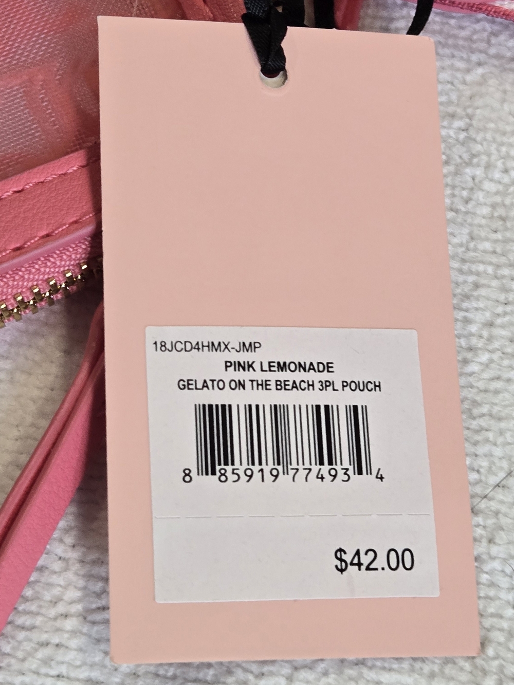 Juicy Couture NWT Coral Pink Clear Zip Wristlet Set - Picture 4 of 4